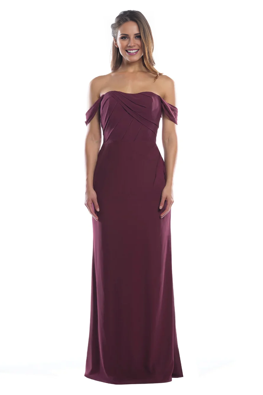 Jimiss off shoulder collar sleeveless strapless backless and floor length Prom dress